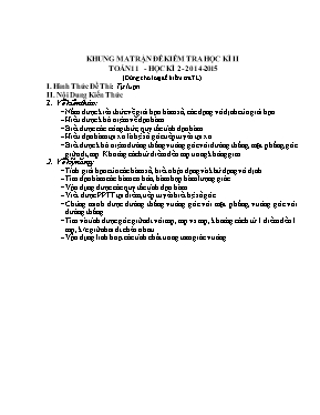 Đề kiểm tra học kì II Toán 11